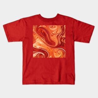 Red and Orange Abstract Swirls Kids T-Shirt